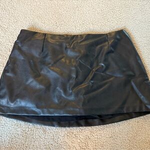 Abercrombie Black Faux Leather Mini Skirt